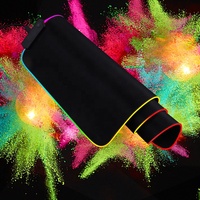 XXL grand tapis de souris en caoutchouc de jeu, connexion USB rvb 14 couleurs, éclairage Led brillant, configuration de jeu, tapis de souris avec effet rvb