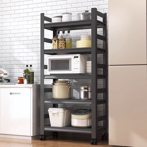 Estante de Almacenamiento Móvil para Cocina Iyanen En'en, Estante de Acero de 4 Niveles con Ruedas, Negro Mate, Blanco Marfil - Product Image 2