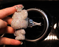 Luxe Bling ours voiture évent désodorisant ornements créatif cristal diamant décoration sortie d'air pour accessoires de voiture