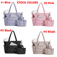 Tas Kerja Katun Wandering Nature dengan Tempat Cangkir, Tas Perawat 2 Set, Kompartemen Laptop 15,6 inci, Sleeve Trolley, Tas Perjalanan Wanita