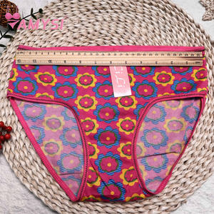 Амиси 30012 #   Трусики-стринги со средней посадкой для жаркой погоды, женское нижнее белье из молочного шелка с принтом, для девочек, студенток, детей, недорого - Product Image 4