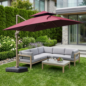 Parasol cantilever 360 °   Parasol d'extérieur rotatif avec manivelle pour <span class=keywords><strong>jardin</strong></span>, cour, terrasse, bord de piscine - Product Image 6
