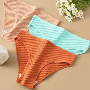 Slip da Donna in Cotone Tinta Unita a Vita Media, Invisibili, in Maglia, Taglie XS/S/M/L/<span class=keywords><strong>XL</strong></span> - Product Image 3