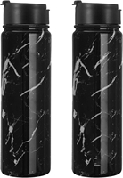 Bouteille d'eau de sport en acier inoxydable à double paroi de 22oz avec 3 couvercles et paille étanche portable pour la salle de sport pour hommes femmes enfants