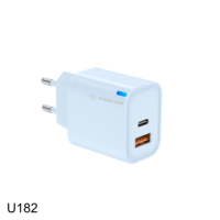Adaptador de Pared USB-A+Tipo-C con Luz LED para Teléfonos Inteligentes y Bancos de Energía, Mini Adaptador Rápido para Móviles, con Certificación CE, Venta al Por Mayor
