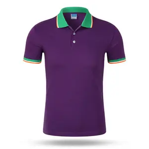 Camiseta de algodão azul marinho personalizada, camiseta polo de golf fit com logotipo bordado