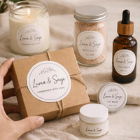 Etiquetas Adhesivas Personalizadas para Cajas de Pastel, Etiquetas de Grado Alimenticio con Logotipo Personalizado, MOQ Bajo de 1 Pieza