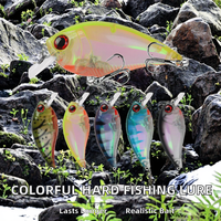 Leurre de pêche rigide simulé Yousya 5 couleurs Rock Fat Guy Crank Lure ABS 7,5 cm/13 g pour la rivière