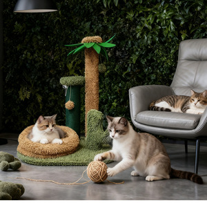 Cactus <strong>Cat</strong> Tree Bed Green <strong>Cat</strong> Scratching Post Sisal <strong>Cat</strong> <strong>Climbing</strong> <strong>Frame</strong> - Product Image 3