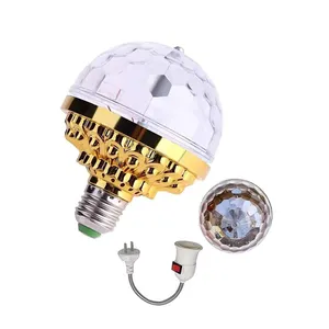 Mini E27 6w Colorful Rotating Crystal Magic Ball Rgb Led Stage Light Bulb For Christmas Xmas Party Disco Dj Effective Lamp