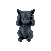 Trois figurines de chats sages en plastique, artisanat en résine, décoration de bureau, style moderne, décoration de salon
