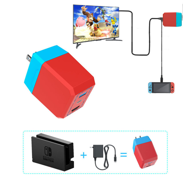 JYS New Convert Dock and AC Adapter 2 in 1 for Nintendo Switch