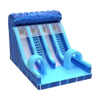 Toboggan gonflable géant Wolong en PVC de qualité commerciale, 9*6*5.9m, 4 pistes, facile à installer pour les événements en parc