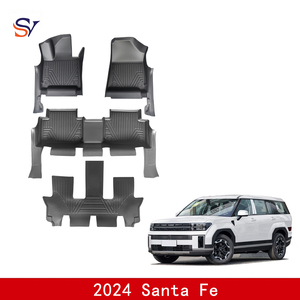 wholesale Factory Custom 5D TPE <b>Rubber</b> Eco-friendly Waterproof Anti Slip 5D Car <b>Floor</b> Mats 4 Pieces for Hyundai SantaFe 2024 - Product Image 5