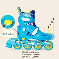 MZS887PS-QS Patins à roulettes réglables lumineux pour enfants avec protections genoux, coudes, poignets et casque, roulements ABEC-7