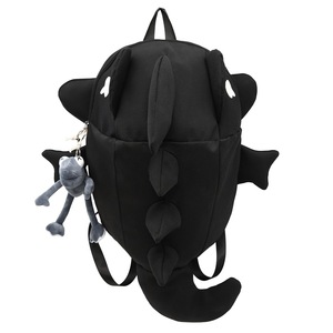 Shark Themed <b>Backpack</b> Women Lightweight 20L <b>School</b> Education Winter 2024 Solid Color Interior Zipper Pocket Shoulder Strap - Product Image 5