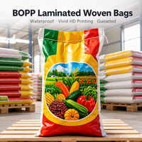 Sac tissé laminé BOPP imperméable pour légumes et produits horticoles, impression personnalisée, vente en gros