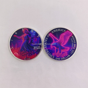 Koin Perak Berlapis Perak Walking Liberty Berwarna Neon 2025, Seni UV, Koleksi, Suvenir, Hadiah, Koin Peringatan Tembaga 1oz - Product Image 3
