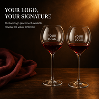 Verres à vin rouge de luxe 600 ml personnalisés, transparents, à pied fin, pour fêtes, hôtels, restaurants, bars, souvenirs de Noël