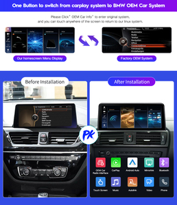 Autoradio Stereo per Auto con Touch Screen da 10.25" Wireless CarPlay e Android Auto per <span class=keywords><strong>BMW</strong></span> Serie <span class=keywords><strong>1</strong></span> 2 <span class=keywords><strong>F20</strong></span> <span class=keywords><strong>F21</strong></span> F22 E82, Lettore DVD con Sistema Linux - Product Image 2