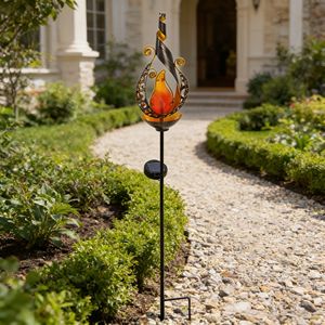 Lampes solaires de jardin personnalisées Yuandian, lumières de chemin à flamme simulée LED certifiées CE FCC RoHS, lampe de pelouse pour jardin, cour, <span class=keywords><strong>terrasse</strong></span> - Product Image 3