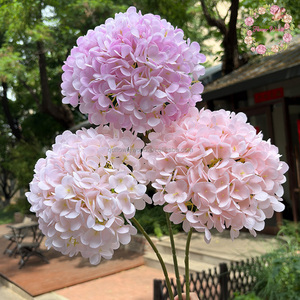 Nuovi Fiori Artificiali all'Ingrosso, Ortensie di Alta Qualità a Testa Grande in Seta Verde, Bianca e Rosa per Decorazioni Matrimoniali - Product Image 2