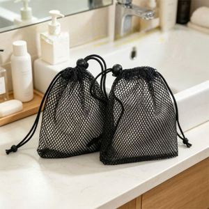Portable Mesh Fabric <b>Bag</b> 24x32cm OEM ODM Nylon <b>Cord</b> Mesh <b>Bag</b> Durable Transparent Pouch Use for Daily Supplies Cosmetics Perfume - Product Image 6