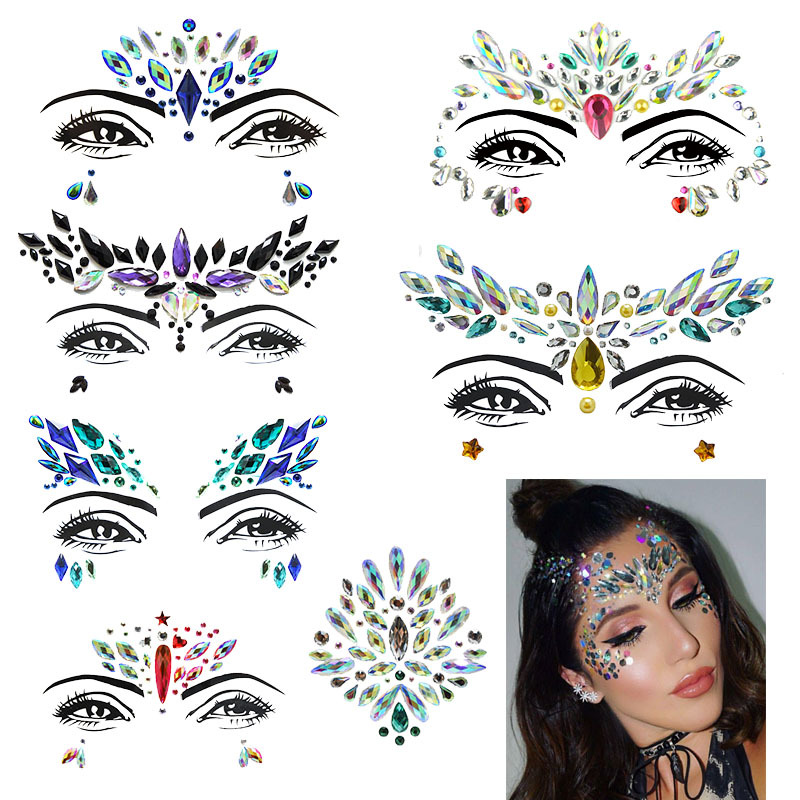 Новое поступление, блестящий макияж для вечеринки, блеск, краска для лица, украшение для глаз, алмазная Хрустальная наклейка