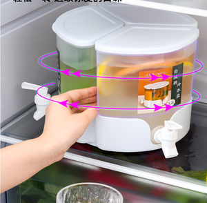 Cuisine domestique 3 compartiments intégré grande capacité <span class=keywords><strong>robinet</strong></span> fendu réfrigérateur fruits théière eau froide bouilloire bouteille pot - Product Image 3