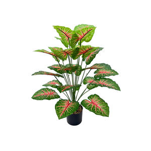 Tanaman rumput Alocasia buatan 18 kepala 75 cm, Semak daun Taro plastik untuk dekorasi Interior rumah atau toko - Product Image 5