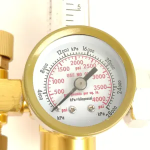 Regulator tekanan gas CO2 atau Argon, regulator flowmeter kualitas tinggi kuningan penuh