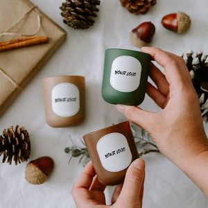 AIKUN Vente en gros Mèche en bois longue durée Cire de soja Tasses en <span class=keywords><strong>ciment</strong></span> Bougies Parfum différent Pot de béton Bougie parfumée avec logo - Product Image 2