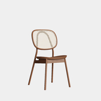 Moderner Stil Massivholz-Rattan Café-Stuhl-Tisch-Kombination für Milchtee-Dessert-Restaurants und Westliche Fast-Food-Restaurants