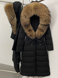 Abrigo <span class=keywords><strong>de</strong></span> Plumón <span class=keywords><strong>de</strong></span> <span class=keywords><strong>Pato</strong></span> Blanco con Capucha OFTBUY, Chaqueta Acolchada Extra Larga con Cuello <span class=keywords><strong>de</strong></span> Piel <span class=keywords><strong>de</strong></span> Zorro Auténtica, Parka Gruesa para Mujer con Cinturón - Product Image 3