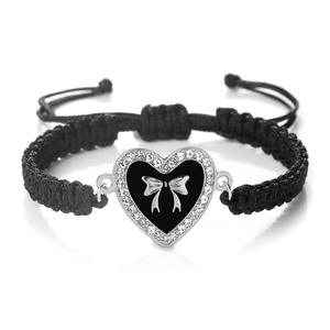 Elegante pulsera <span class=keywords><strong>de</strong></span> lazo tejida hecha a mano, pulsera colgante <span class=keywords><strong>de</strong></span> corazón <span class=keywords><strong>de</strong></span> cuerda, joyería <span class=keywords><strong>de</strong></span> moda <span class=keywords><strong>de</strong></span> circón, regalo <span class=keywords><strong>de</strong></span> <span class=keywords><strong>amistad</strong></span> para mujer - Product Image 6
