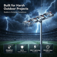 Projecteurs LED de stade MECREE 1050W/1450W/1650W, indice de protection IP67, certifiés RoHS CE, garantie 5 ans, matériau en aluminium pour le sport