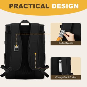 Mochila de Picnic Aislada para 30 Latas con 2 Compartimentos Herméticos, Bolsa Refrigerante para Playa, Viajes, Campamento, Almuerzo, Senderismo - Product Image 3