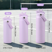 Bouteille de sport isotherme en acier inoxydable de 530 ml sans BPA, avec couvercle anti-poussière et paille, idéale pour les écoliers