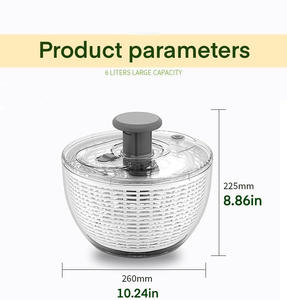 Escurridor <span class=keywords><strong>de</strong></span> Ensaladas, Lavador <span class=keywords><strong>de</strong></span> Frutas y Verduras, Tazón para Lavar Frutas, Limpiador <span class=keywords><strong>de</strong></span> Ensaladas - Product Image 4