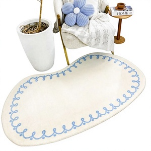 Tapis en laine tufté à la main de haute qualité, à poils ras, résistant aux taches, antidérapant, moderne, pour salon, cuisine, bureau, prière par ITHL - Product Image 1