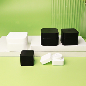 Tùy Chỉnh Màu Đen Vuông Mờ Lọ Nhựa 10Ml 30Ml 50Ml Có Nắp Đậy Cho Mỹ Phẩm Cho Kem Lưu Trữ - Product Image 4