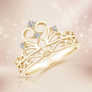 Anillo Clásico Romántico de Oro Amarillo con Diamante Cultivado en Laboratorio, Corte Brillante, Regalo de Compromiso, Boda o Aniversario para Mujer, Oro de 10K/14K/18K - Product Image 1