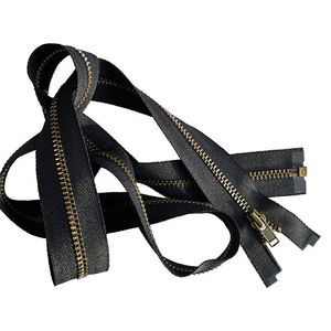 #3 #5 #7 #8 #10 fermeture éclair pour tissu brillant dents <span class=keywords><strong>argent</strong></span>ées fermetures éclair en métal personnalisées fermeture éclair en métal noir pour veste ouverte - Product Image 1