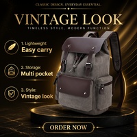 Mochila para Portátil de Lona BSCI, Impermeable y Resistente a Impactos, Mochila Casual de Estilo Vintage para Hombre y Mujer