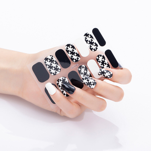 สติกเกอร์เล็บชุดศิลปะเล็บแบบวินเทจสำหรับผู้หญิง3D ลายกระดานหมากรุกจากโรงงานขายส่ง - Product Image 4