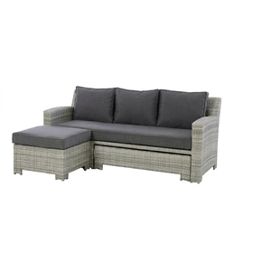 Modern Outdoor PE Rattan <b>Sofa</b> <b>Set</b> with High-Density Foam Waterproof Cushions for Garden Patio and Backyard Furniture in Gray - Product Image 1