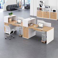 Poste de travail de bureau simple et moderne, rectangulaire, écologique, modulaire, avec écran de séparation et casier, pour employé, avec poste informatique