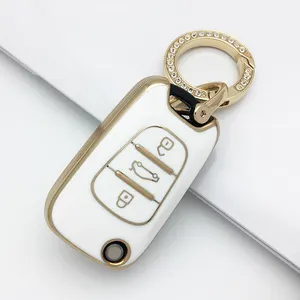 Fabrika ucuz fiyat araba anahtarı kapakları yumuşak TPU uzaktan kumanda araba anahtarı koruma kılıfı