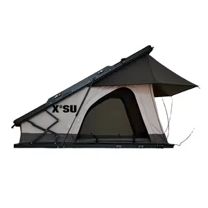 Xscamper waterproof rooftop tent with awning aluminum hard shell trailer camping Vehicle Hard Shell Roof Top Tents caravan tent