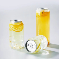 Bouteilles de boisson en plastique jetables de qualité alimentaire en forme de canette avec couvercle scellé pour le stockage du thé au lait, du cola, du jus de fruits et autres boissons